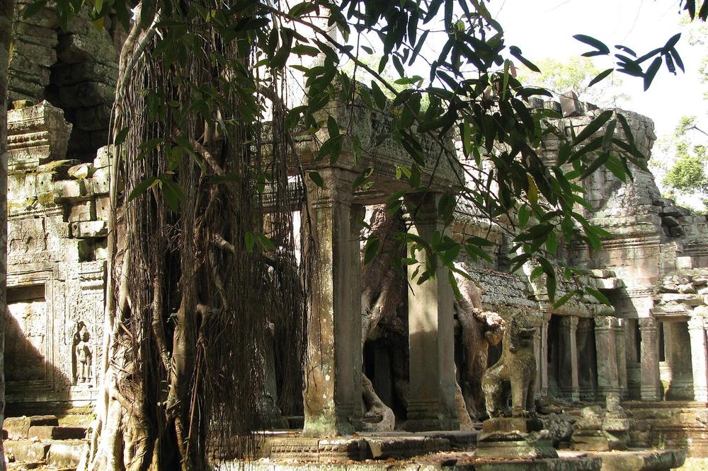 A long unrestored corridor of fallen blocks at a northern temple A long unrestored corridor of fallen blocks at a northern temple