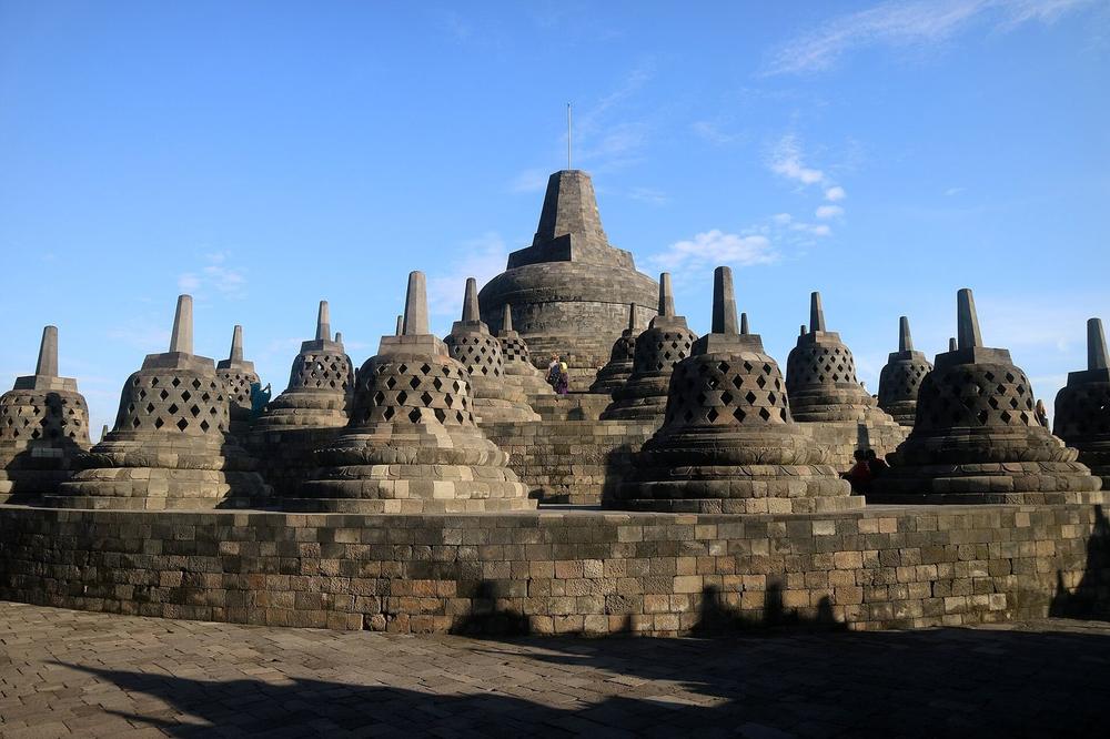Perforated stupas on the upper terraces of Borobudur Perforated stupas on the upper terraces of Borobudur