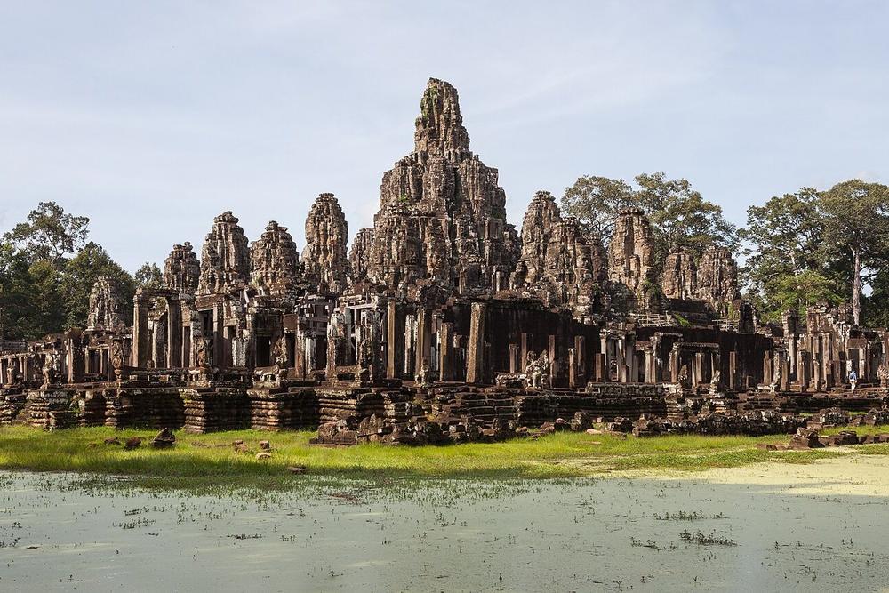 Stone faces on the towers of the Bayon at Angkor Thom Stone faces on the towers of the Bayon at Angkor Thom