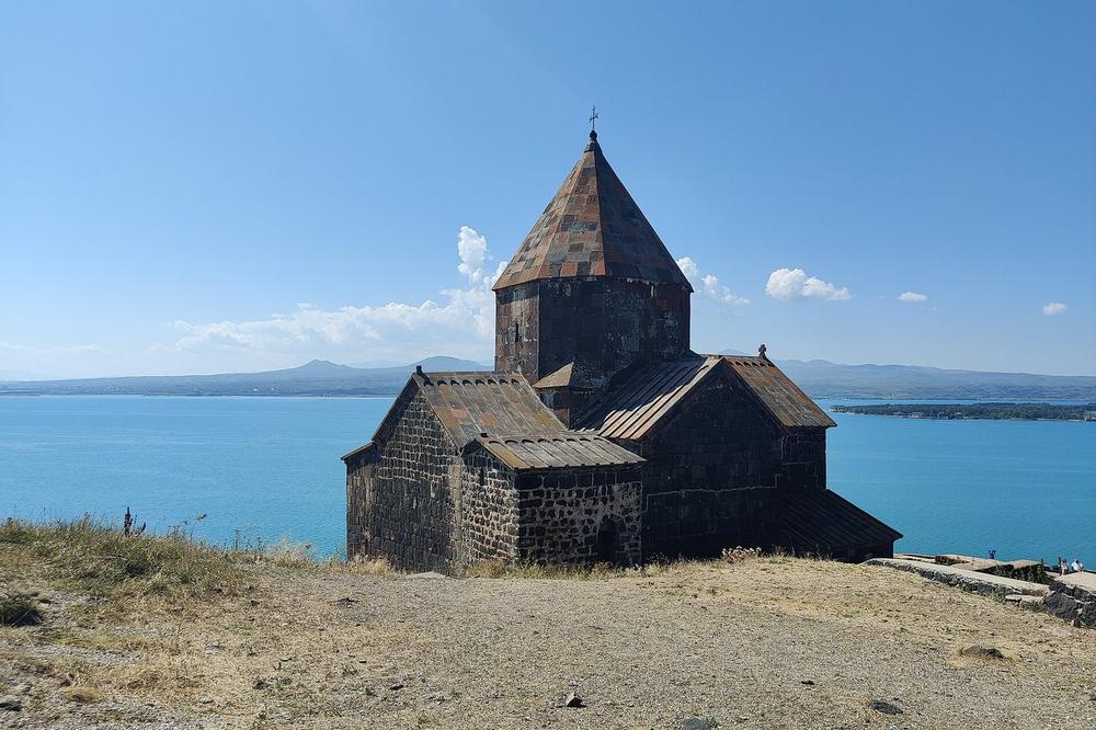Sevanavank on its peninsula above Lake Sevan Sevanavank on its peninsula above Lake Sevan