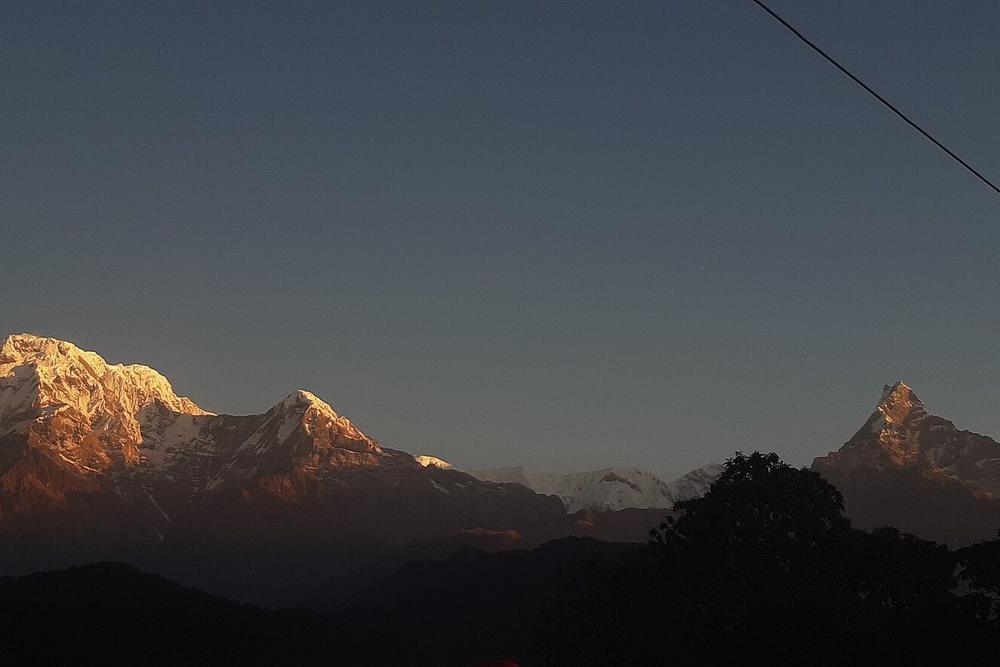 The Annapurna range from the ridge at Australian Camp at dawn The Annapurna range from the ridge at Australian Camp at dawn