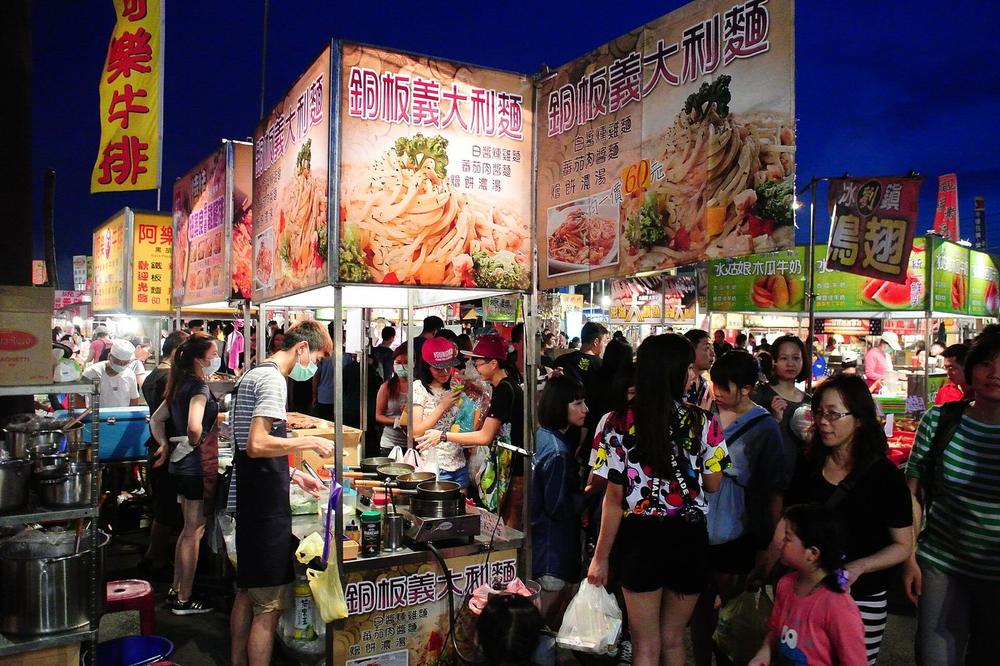 A night market food stall in Tainan after dark A night market food stall in Tainan after dark